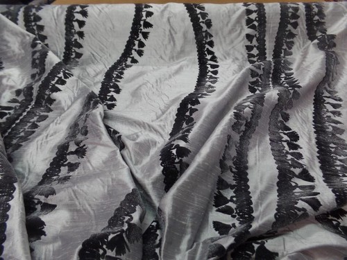 Tissu soie sauvage - sauvage, gris