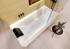 Baignoire rectangulaire de douche en tige RIHO, variante plug & play, 2 place...