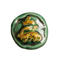 Antique Button - Ceramic - Salamander - Creator - 34mm - French Designer Button