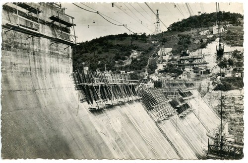 Postcard genissiat dam - genissiat,
