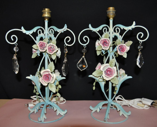 Paire lampes vintage en - de,