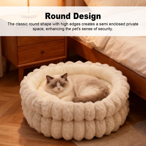 Lit rond peluche - lit,