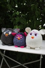3 Peluche Furby Hasbro Gris Violet Blanc
