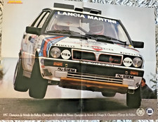 AFFICHE LANCIA MARTINI RACING DELTA INTEGRALE CHAMPIONNE DU MONDE RALLYES 1987