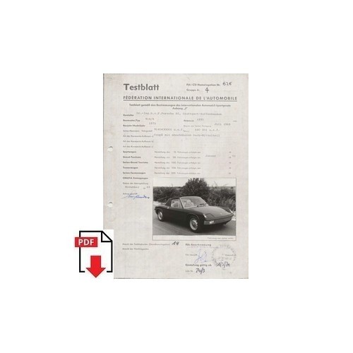 1970 porsche 914 testblatt - 914/6,
