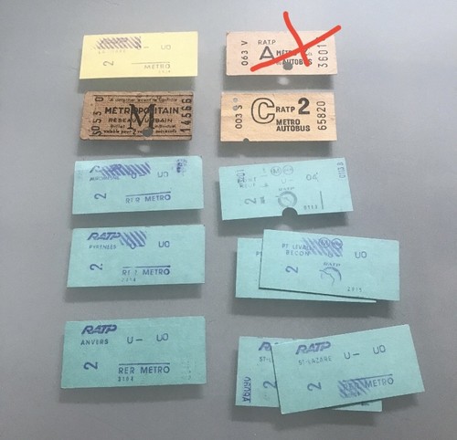 Ancien ticket paris métro - ancien,