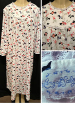 VTG LANZ of SALSBURG Cotton Flannel NIGHTGOWN Scottish Terrier  2XL 60" Bust