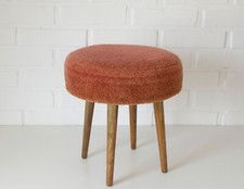 Small Vintage Stool  Space Age Cushion Footstool  Mid Century Ottoman Yugoslavia