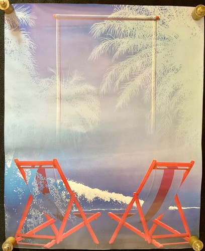 Affiche chaises longues - chaises,