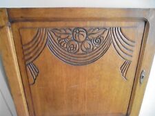 ART DECO  Ancienne porte de placard / buffet en bois 63 x 58 cm