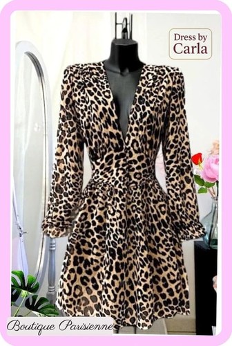 Robe léopard midi - ,