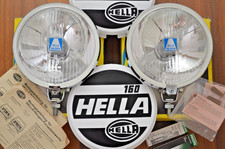 Vintage NOS HELLA 160 DRIVING LIGHTS W/COVERS Porsche Bmw 2002 Mercedes VW