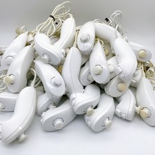 Lot de 40 Wii White Nunchuck Nunchuk Nintendo OEM RVL-004 Testé en vrac