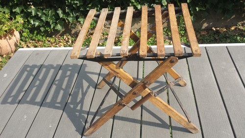 Ancien superbe tabouret pliant - superbe,