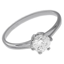 Bague solitaire en Argent 925 rhodié et Oxyde Zirconium - Taille au choix