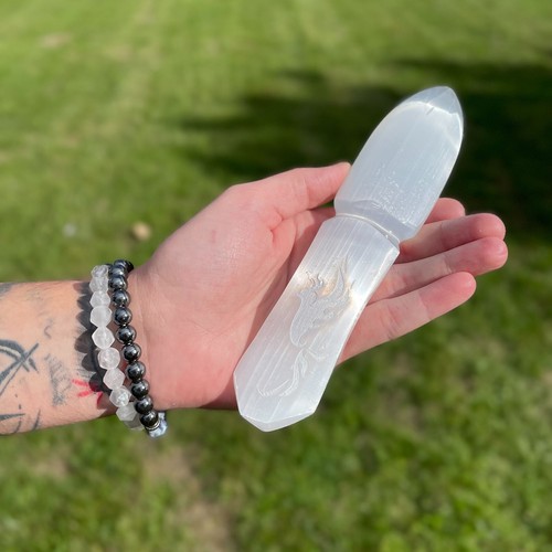 Athamé rituel sélénite - athamé,