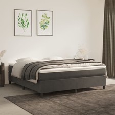 Sommier à Lattes de Lit avec Matelas Rembourré Noir 90x200 cm Velours vidaXL