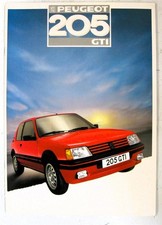 PEUGEOT 205 GTi Car Sales Brochure 1986-87 +T16 Turbo