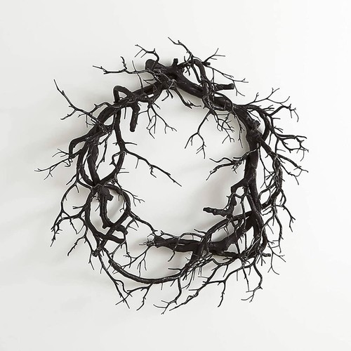 Halloween black fall wreath - black,