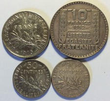 FRANCE LOT 4 PIECES ARGENT