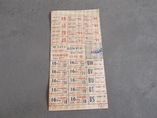 WAR 39/45.RATION TICKETS.YZEURE.1947.MEAT.DIFFERENT TYPES.