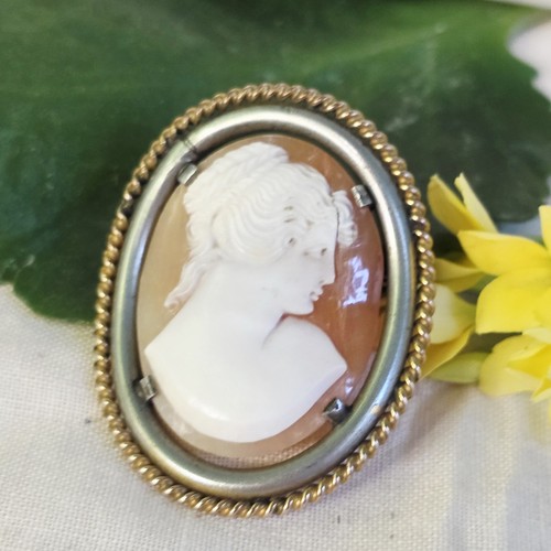 Broche camée ancien - ,, profil