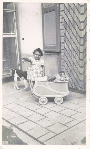 Old photograph stroller girl - old,