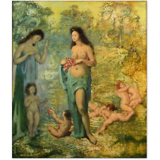 DELMOTTE Marcel (1901-1984) "Baigneuses" - Grande Huile/Isorel, Signée-80X70cm