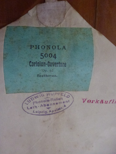 Pianola roll hupfeld note - roll,