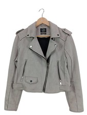 CKH Veste en cuir synthétique Dames Veste T EU 42 gris clair style décontracté