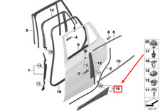 BMW X2 F39 Moulure de porte