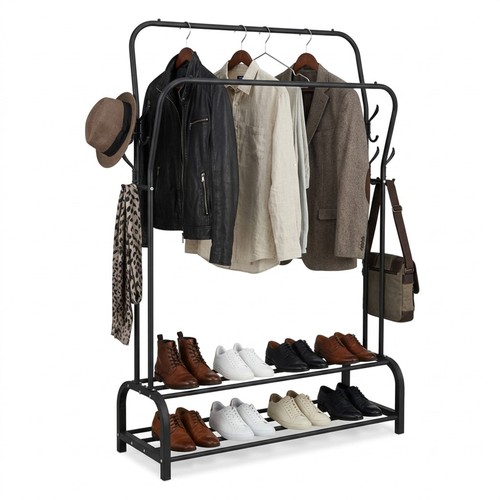 Porte manteau double sur pied - double,