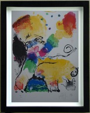 1975 COMPOSITION lithograph signed ATILA BIRO (1931-1987)