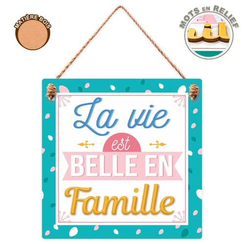 Plaque bois vie est belle - "la,