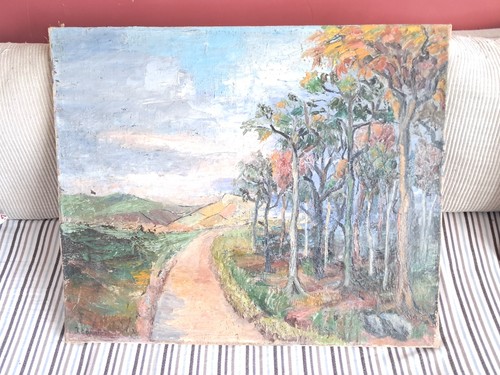 Grand tableau ancien - , à