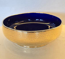 L’OBJET Gold Crackle and Cobalt Blue Centerpiece Bowl Impressive Piece!