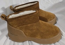 Moon Boot Luna Low Boots Cognac Brown Men Size 8.5 Women 9.5 US New No Box