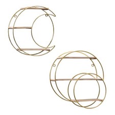 Étagère murale décorative en métal à 3 niveaux, polyvalente pour le coin de