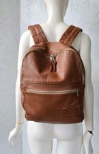 Vintage Leather Eastpak Backpack Day Pack Book Bag British Tan Made In USA