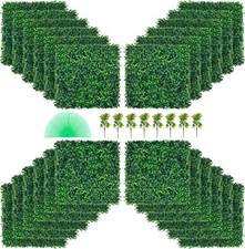 VEVOR 24 PCS Panneaux de Buis Artificiels Haie Artificielle PE 50,8x50,8 cm Déco