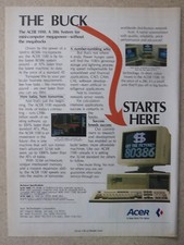 11/1987 PUB ACER 1100 COMPUTER PC ORIGINAL COMPUTER AD
