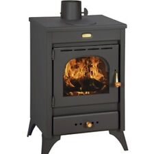 Poêle À Bois Modèle KIR 9/12 KW Noir Anthracite Verre Céramique