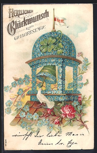 Carte postale colombe - postale, blanche