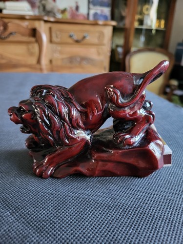 Figurine lion résine porte - lion,