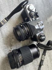 Vintage Pentax MLE Super Film Camera With Extra Lens And Bag