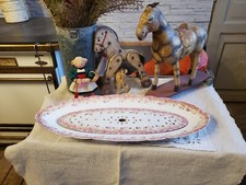 grand plat en porcelaine de Limoges épaisse crudité poisson.. égouttoir 58.5 cm