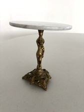Vintage Gueridon Figurative Brass Base Centerpiece Table top Decorative Stand K3