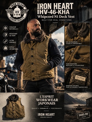 Iron heart ihv kha gilet - heart,