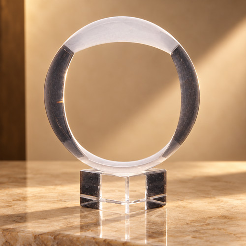 Boule cristal sur socle - cristal,