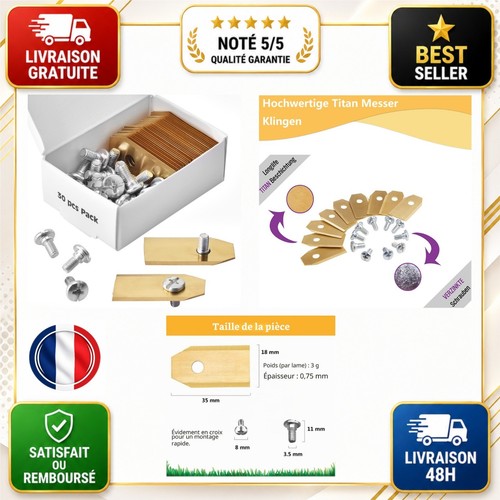 Lames titane robot tondeuse - 30,